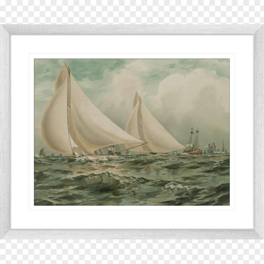 Watercolor Sailing Boat Painting Graphic Arts Picture Frames PNG
