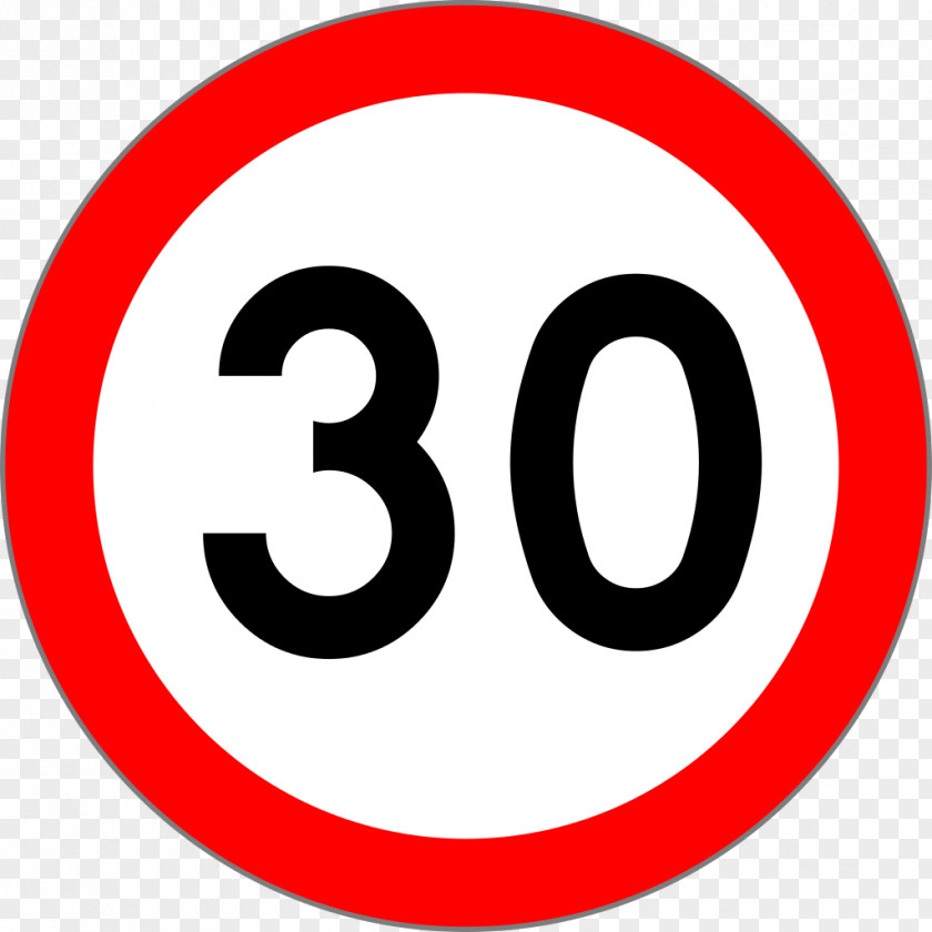 30 Traffic Sign Speed Limit Warning PNG