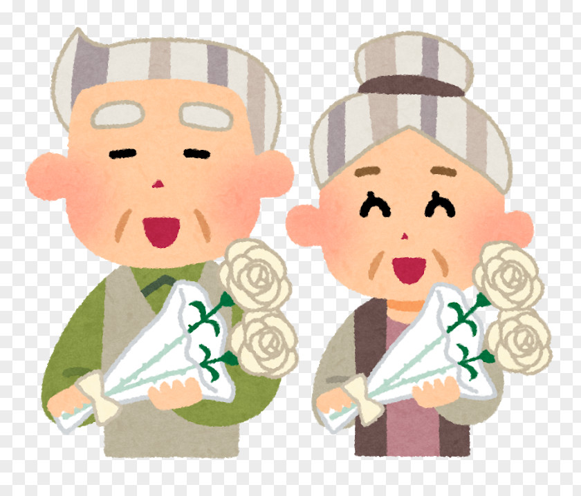 Flower 1 Respect For The Aged Day Illustration Grandfather Grandmother Child PNG