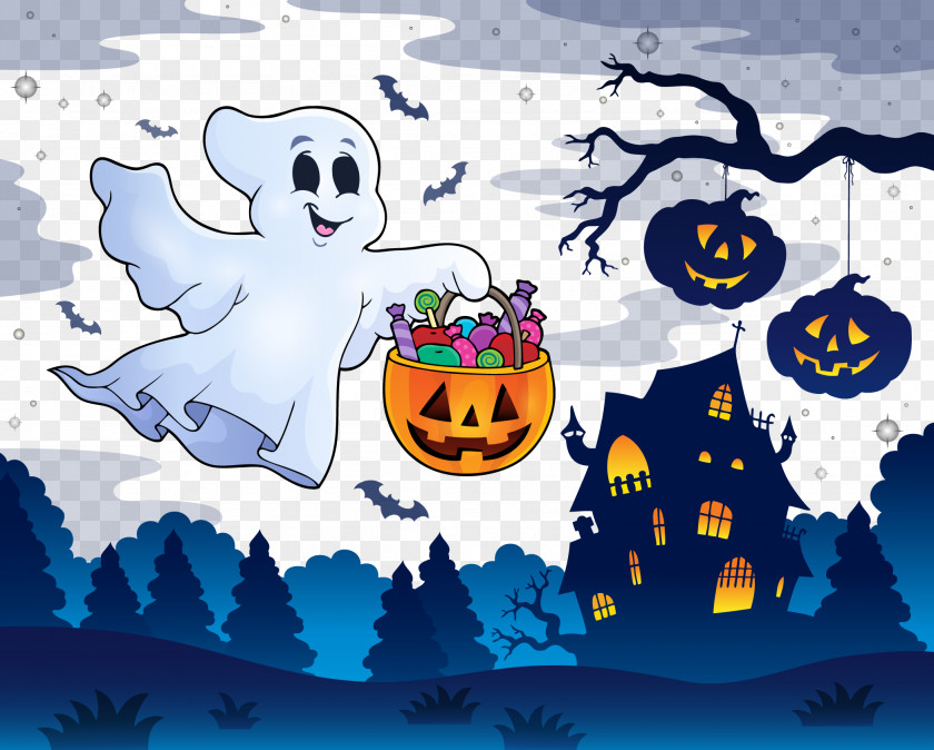 Ghosts And Haunted Houses Ghost Halloween Illustration PNG