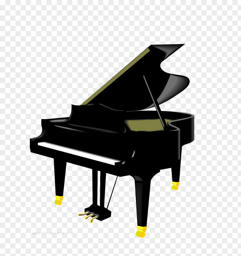 Gorgeous Piano Black Grand Musical Instrument Keyboard PNG