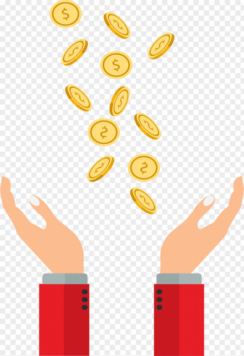 Scattered Coins Flying Clip Art PNG