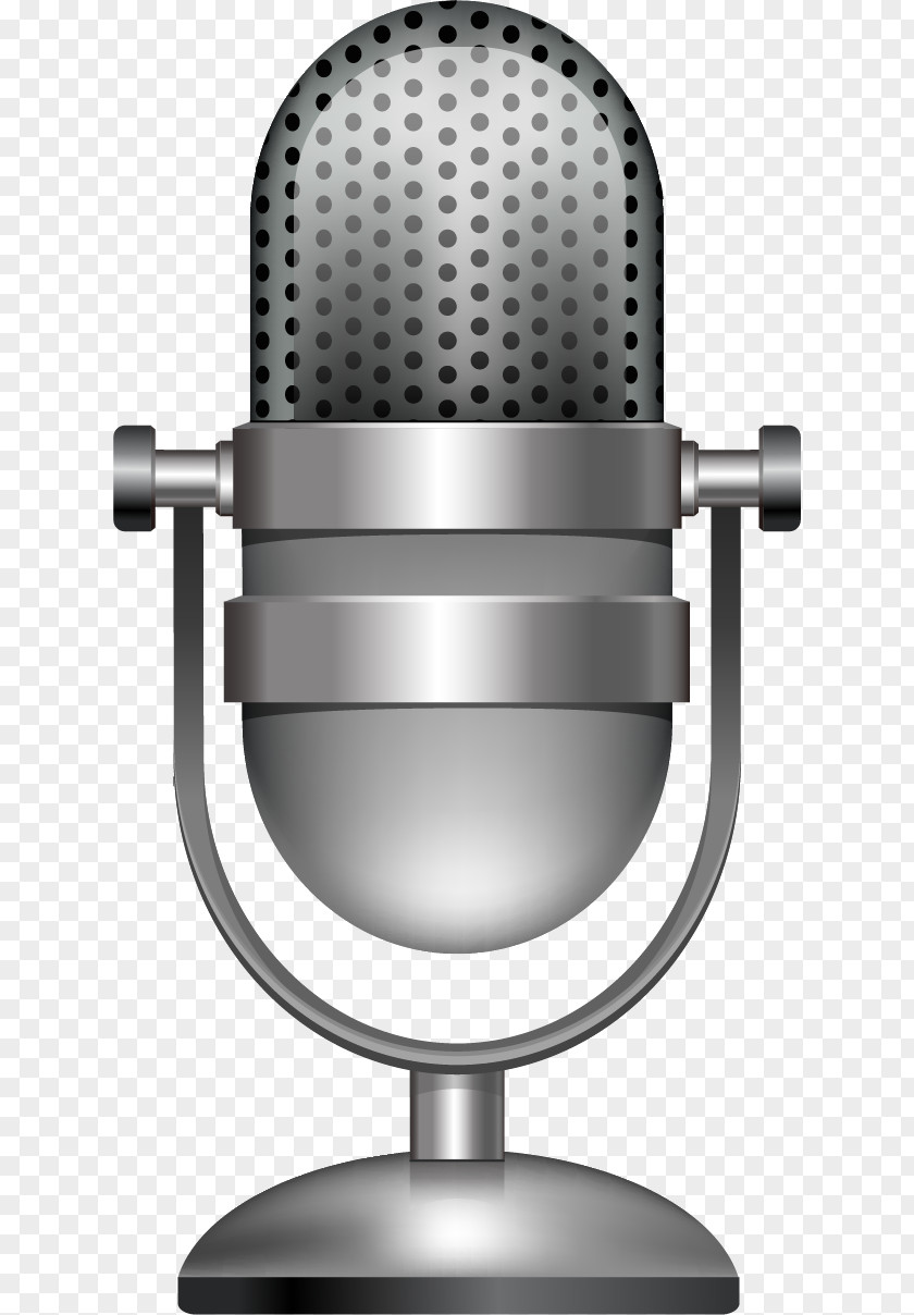 Vector Gray Microphone PNG