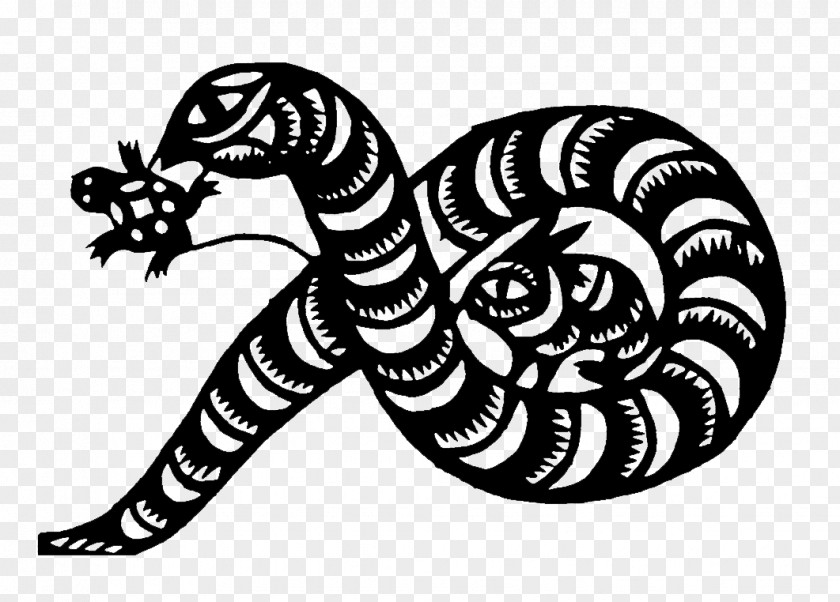 Snake Black And White Vecteur Papercutting PNG