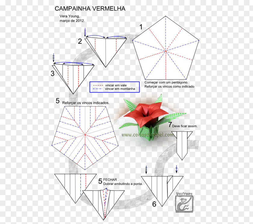 Tarepanda Modular Origami Paper Kusudama Diagram PNG