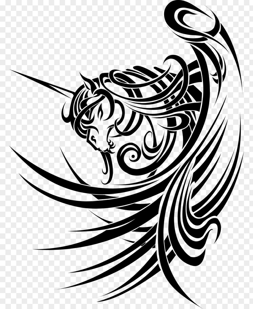 Unicorn Head Tattoo Horse Pegasus Tribe PNG