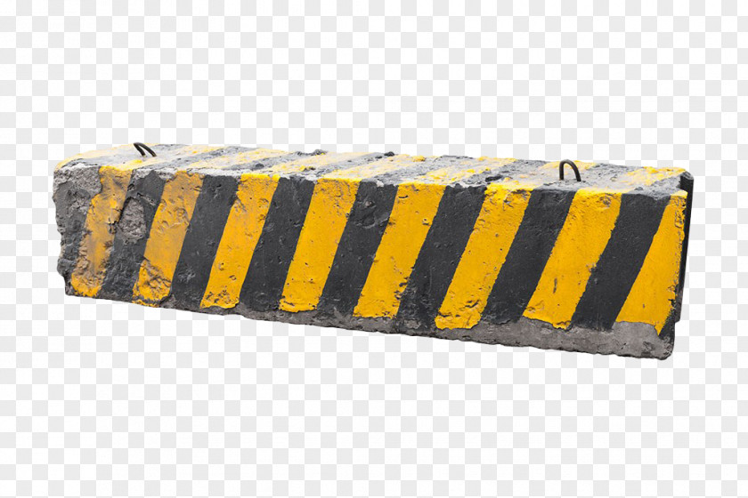 Yellow Traffic Warning Stone Column Concrete Masonry Unit Road Stock Photography PNG