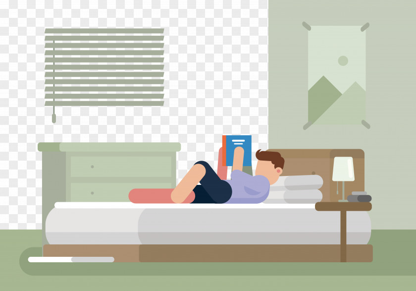 Read In Bed Illustration PNG
