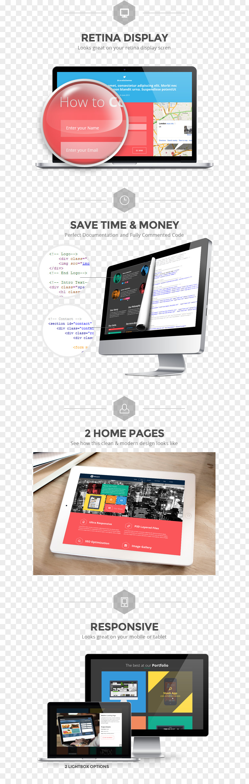 Design Responsive Web Page Flat Template PNG