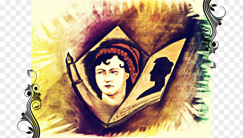 Jane Austen Graphic Design Poster PNG