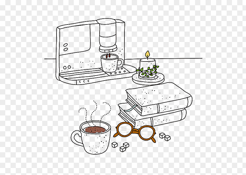 Kitchen Illustration Coffee Cup Cafe Drawing PNG