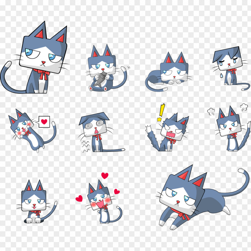 Vector Cat Kitten Cartoon Illustration PNG