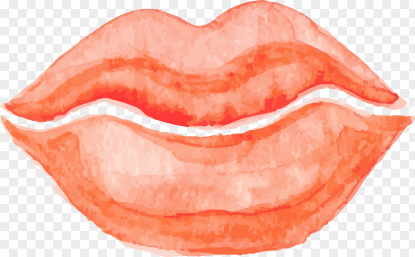 Cartoon Watercolor Lips Lipstick Painting Icon PNG