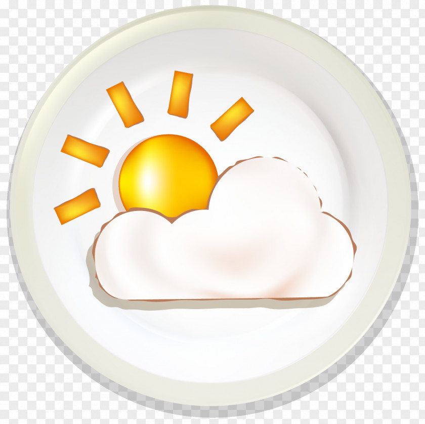 Lovely Weather Symbols Fried Egg French Fries PNG