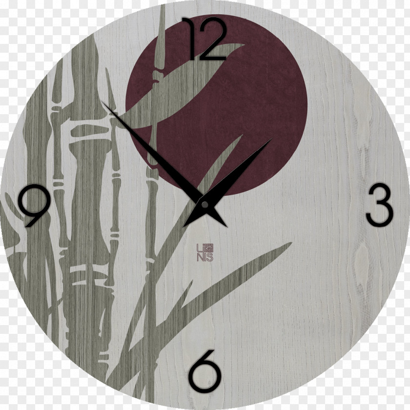 Purple Wall Clock Wood Table Marquetry Väggur PNG