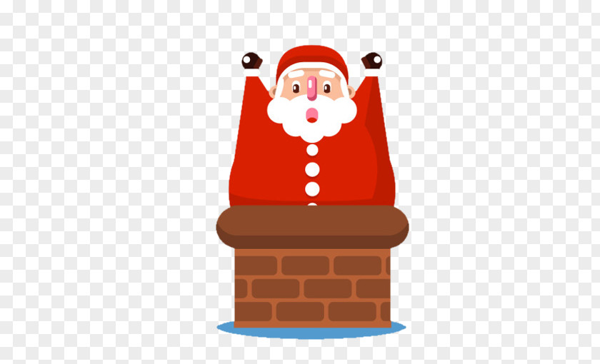 Santa Claus And Chimney Christmas PNG
