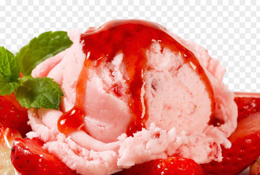 Strawberry Ice Cream Balls HD Clips Sundae PNG