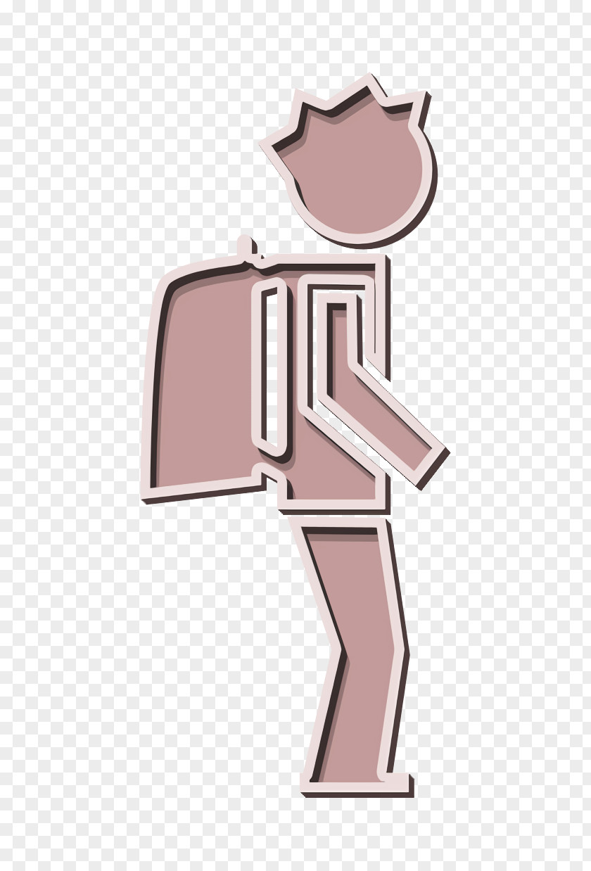 People Icon Student With Backpack From Side View PNG