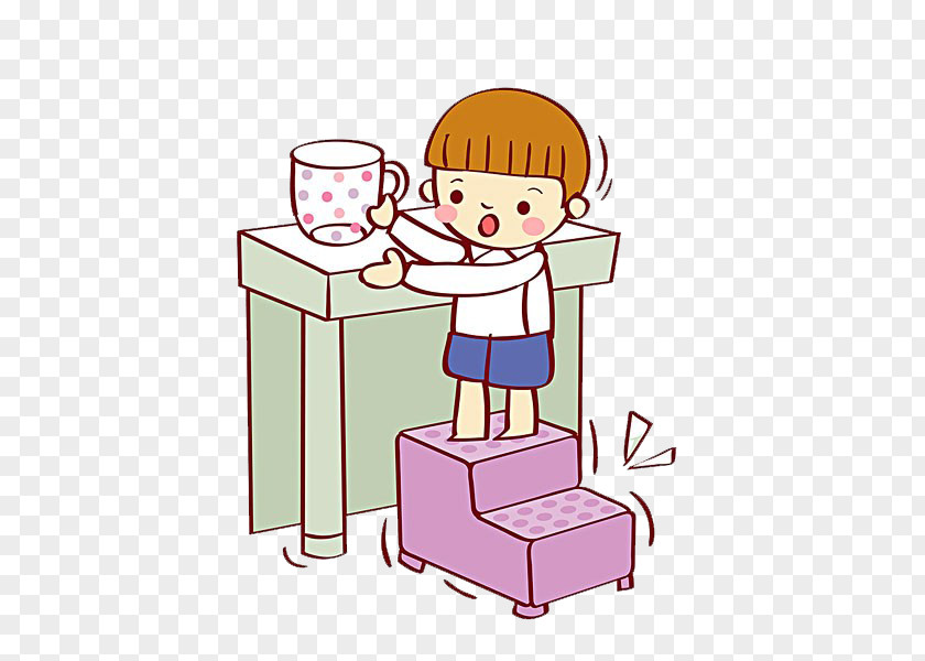 The Child Gets Cup Drawing Illustration PNG