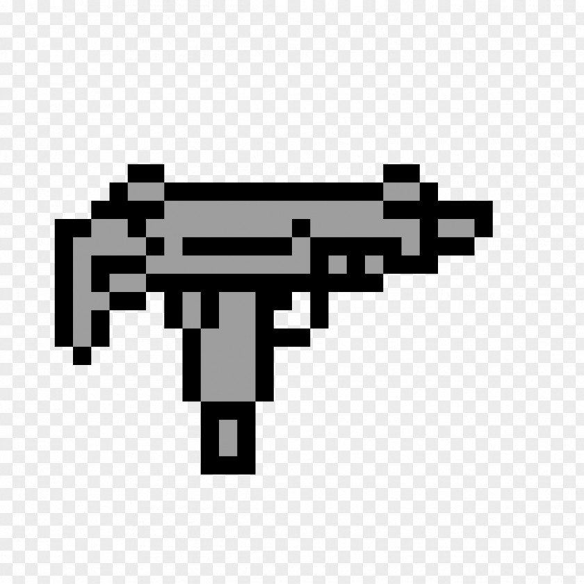 Weapon Firearm Gun Uzi Pixel Art PNG