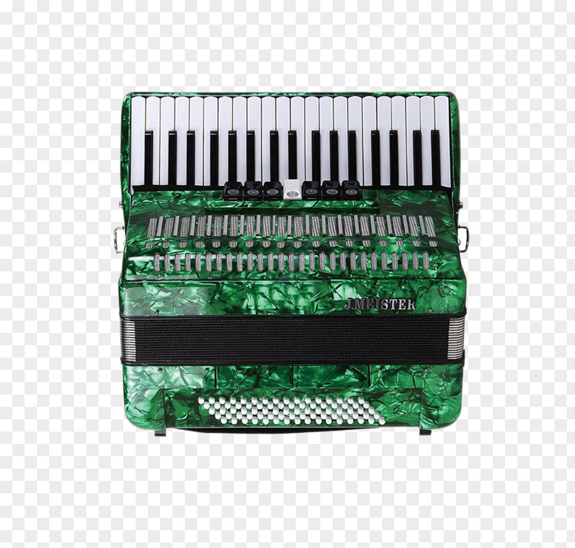 Imported Green Accordion Diatonic Button Garmon Free Reed Aerophone Musical Instrument PNG