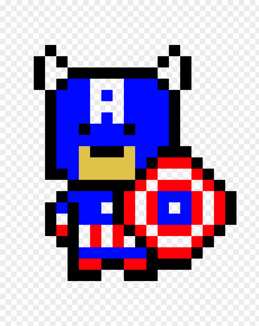 Pixel Captain America's Shield Art PNG
