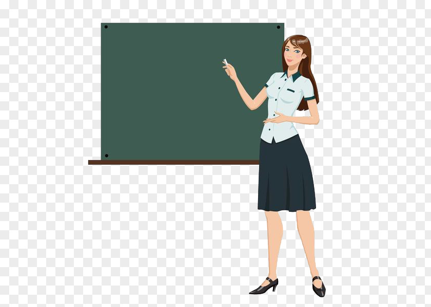 A Woman Teacher In Class Drawing Blackboard Illustration PNG