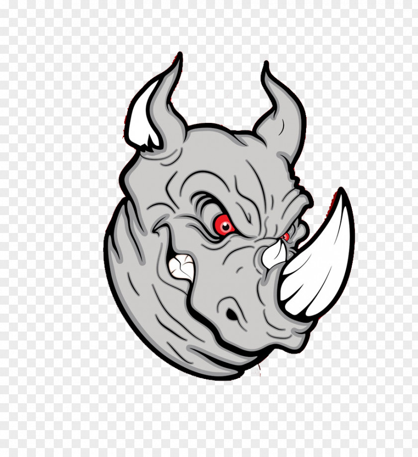 Cartoon Angry Rhino Rhinoceros Royalty-free Clip Art PNG