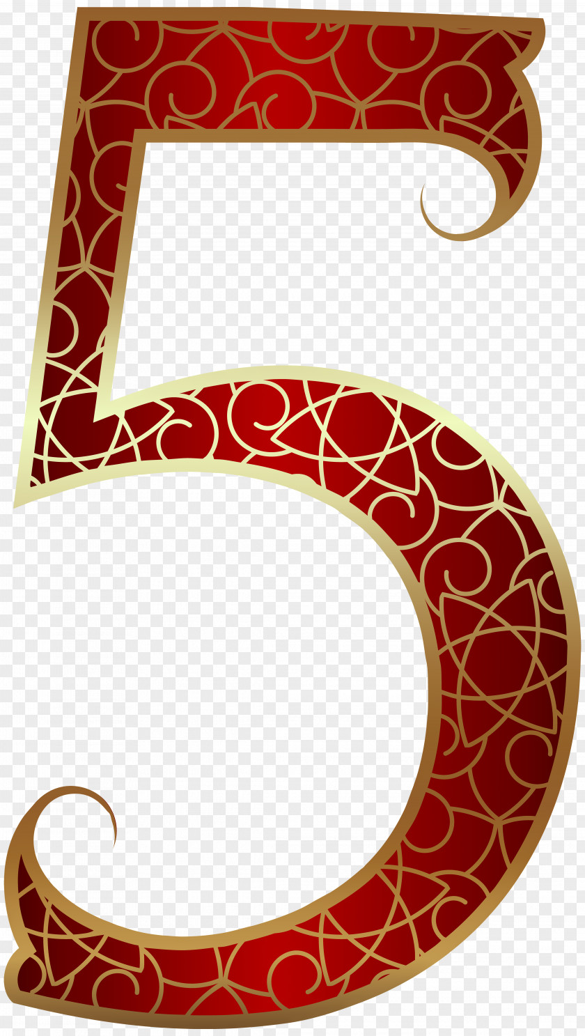 Gold Red Number Five Clip Art Image IPhone 5s PNG