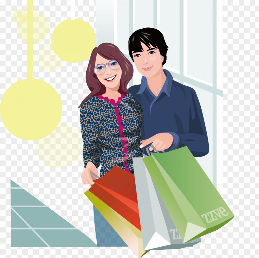 Shopping Couple Vector Stock Photography PNG