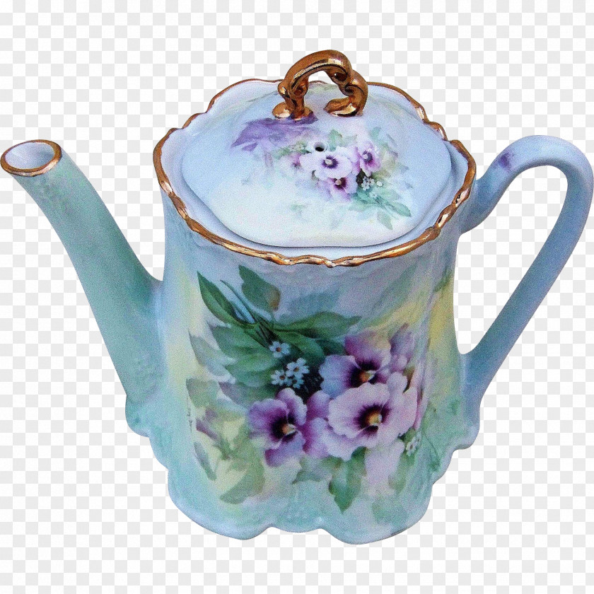 Handpainted Teapot Mug M Porcelain Tennessee Kettle PNG