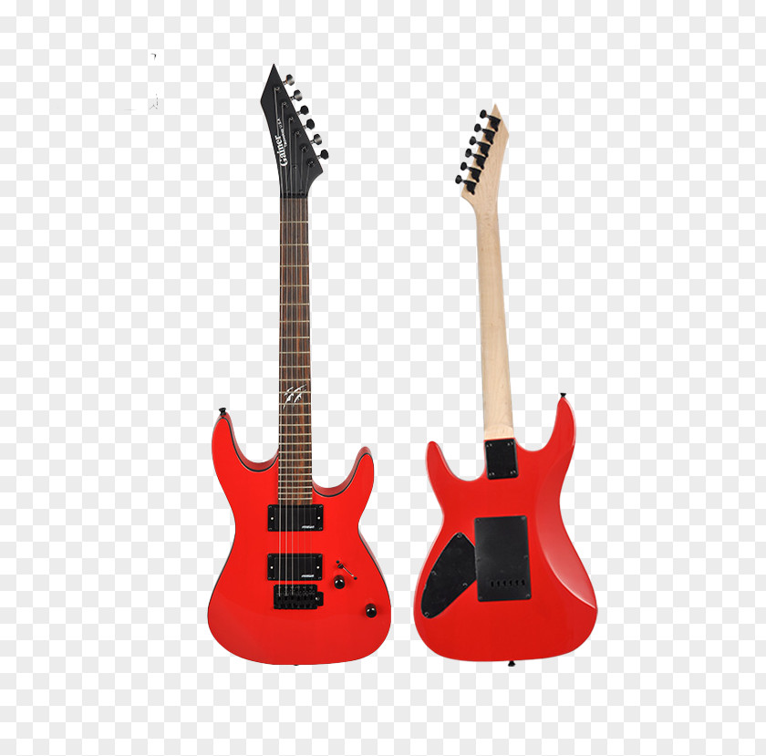Red Electric Guitar Bevel Bass Musical Instrument PNG