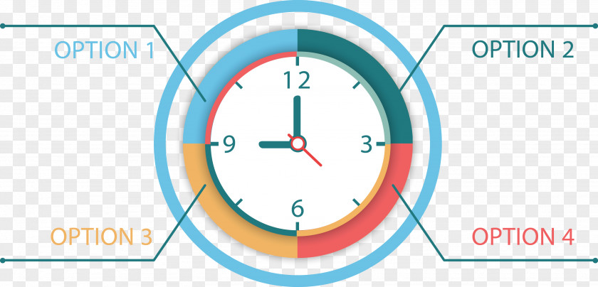 Vector Clock Associated Graph Picture Timeline Chart Infographic PNG