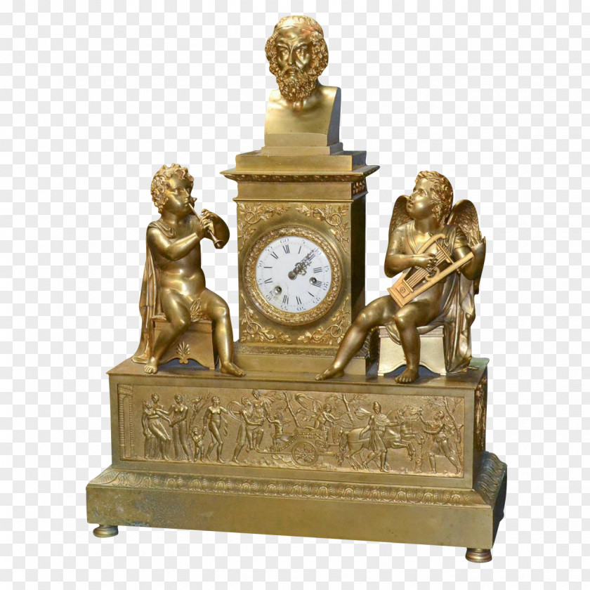 Clock Mantel Antique Fireplace Porcelain PNG