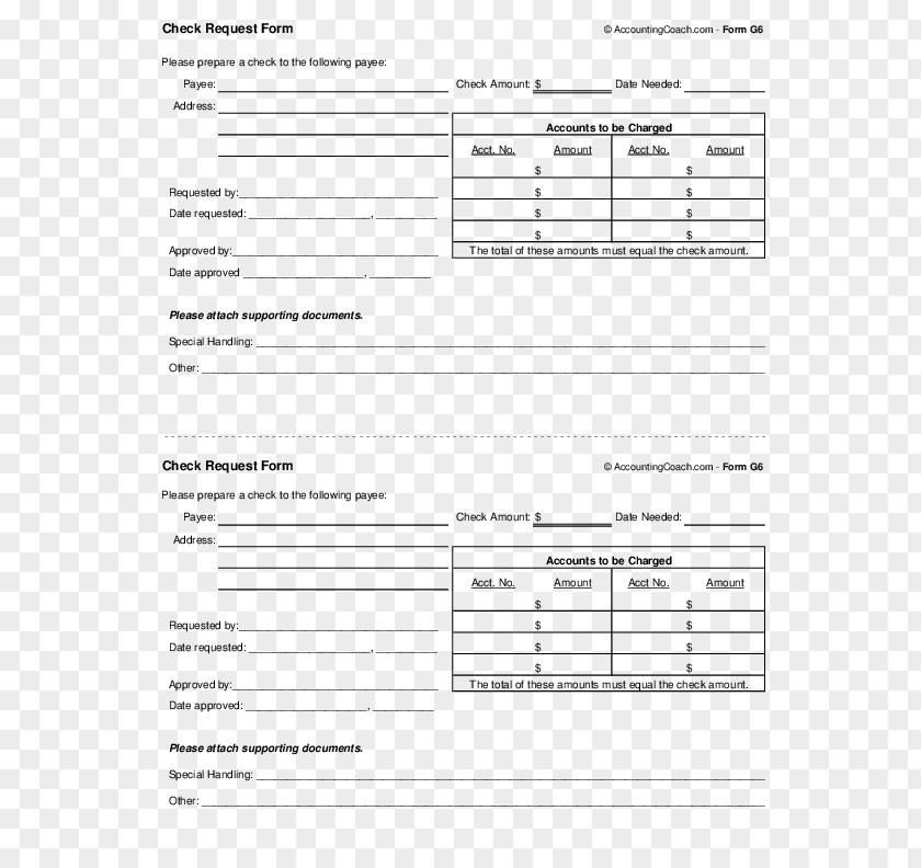 Request Template Form Blank Cheque Document PNG