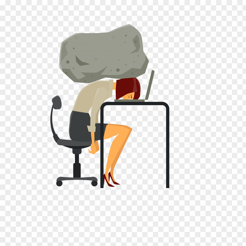 Vector Dark Creative Woman Sleeping Stone Cartoon Clip Art PNG