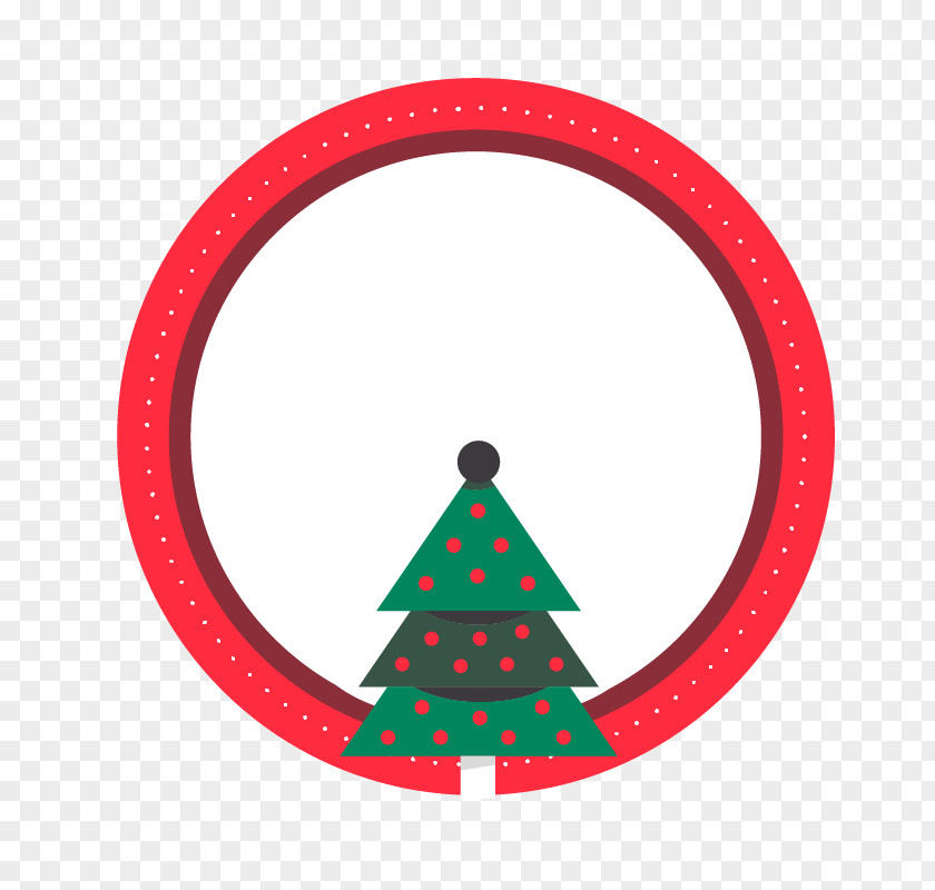 Christmas Tree Round Label Holiday PNG