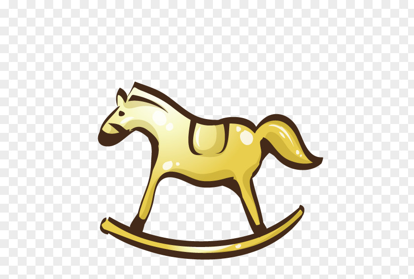 Yellow Rotating Small Horse Icon PNG