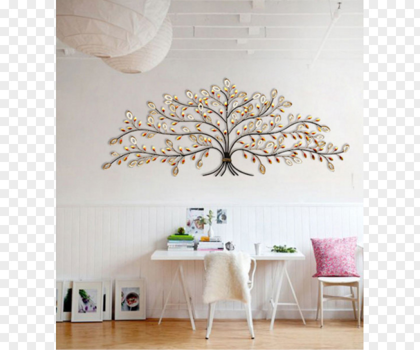 Living Room Decor Tree Panneau Light Ornamental Plant Wall PNG