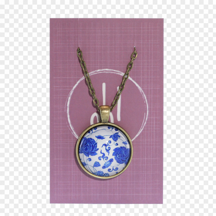 Necklace Blue Matryoshka Doll Button PNG