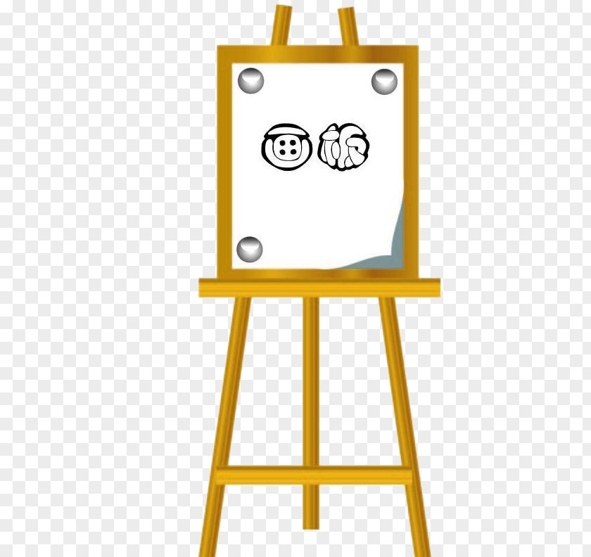 Yellow Frame Sketchpad Table Easel Drawing Board PNG