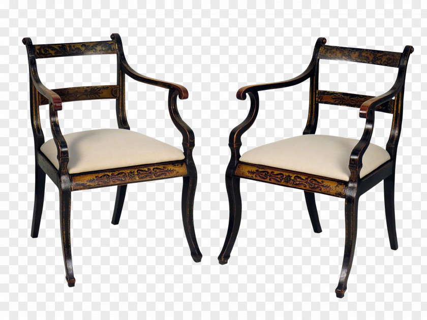 Antique Furniture Chair Table Dining Room Regency Era PNG