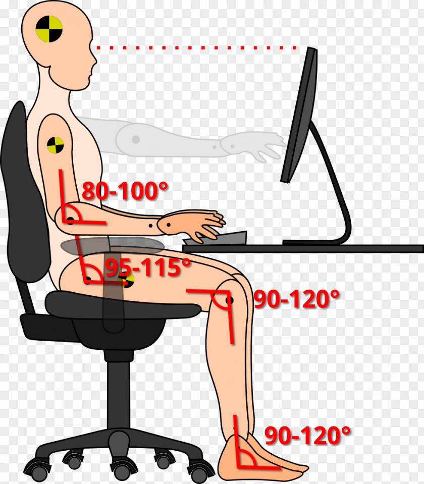 Office & Desk Chairs Sitting Computer Keyboard Human Factors And Ergonomics Clip Art PNG
