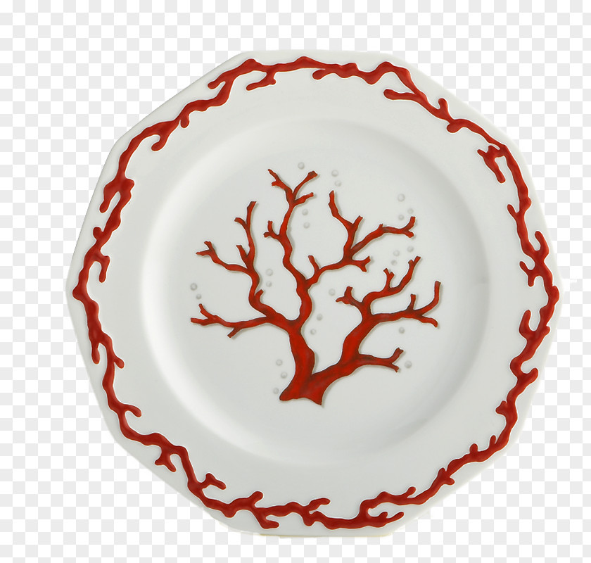 Red Dessert Plates Plate Tableware Mottahedeh & Company Saucer Porcelain PNG