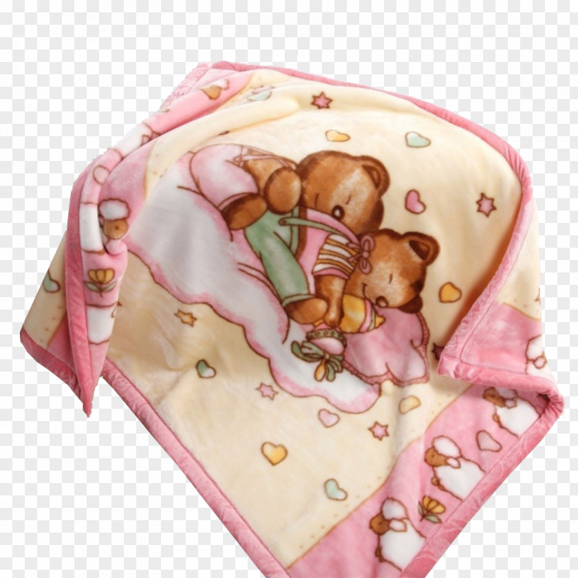 Bear Blanket Bed Sheet Flannel Textile Bedding PNG