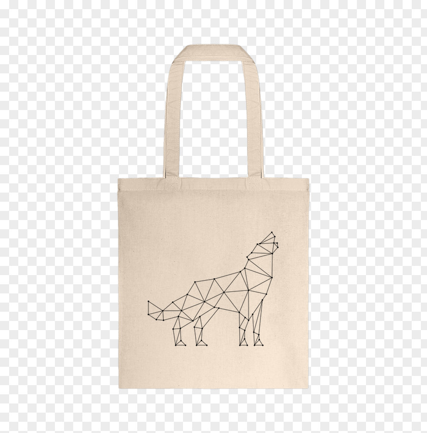 Geometric Wolf Tote Bag Cotton Canvas Handbag PNG