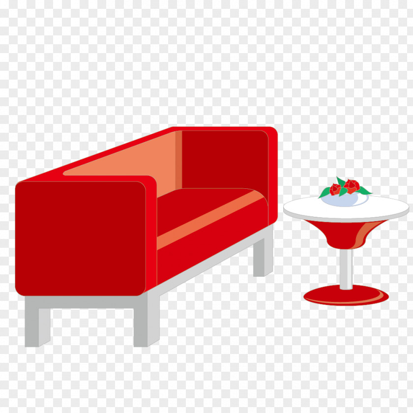 Red Sofa Small Table Material Couch Interior Design Services Chair PNG
