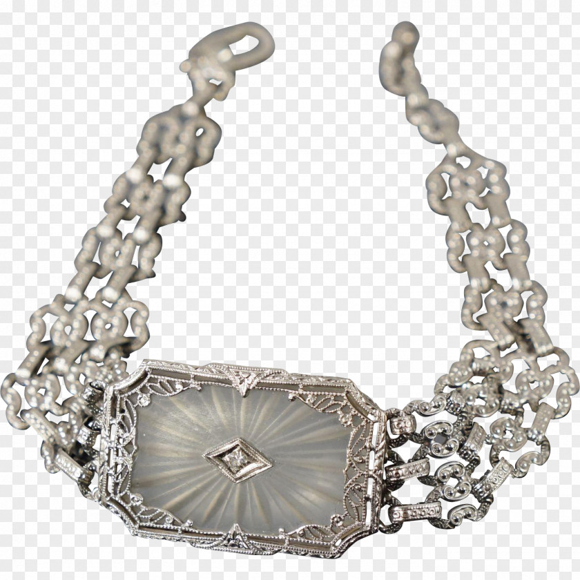 Art Deco Bracelet Necklace Silver Jewelry Design Chain PNG