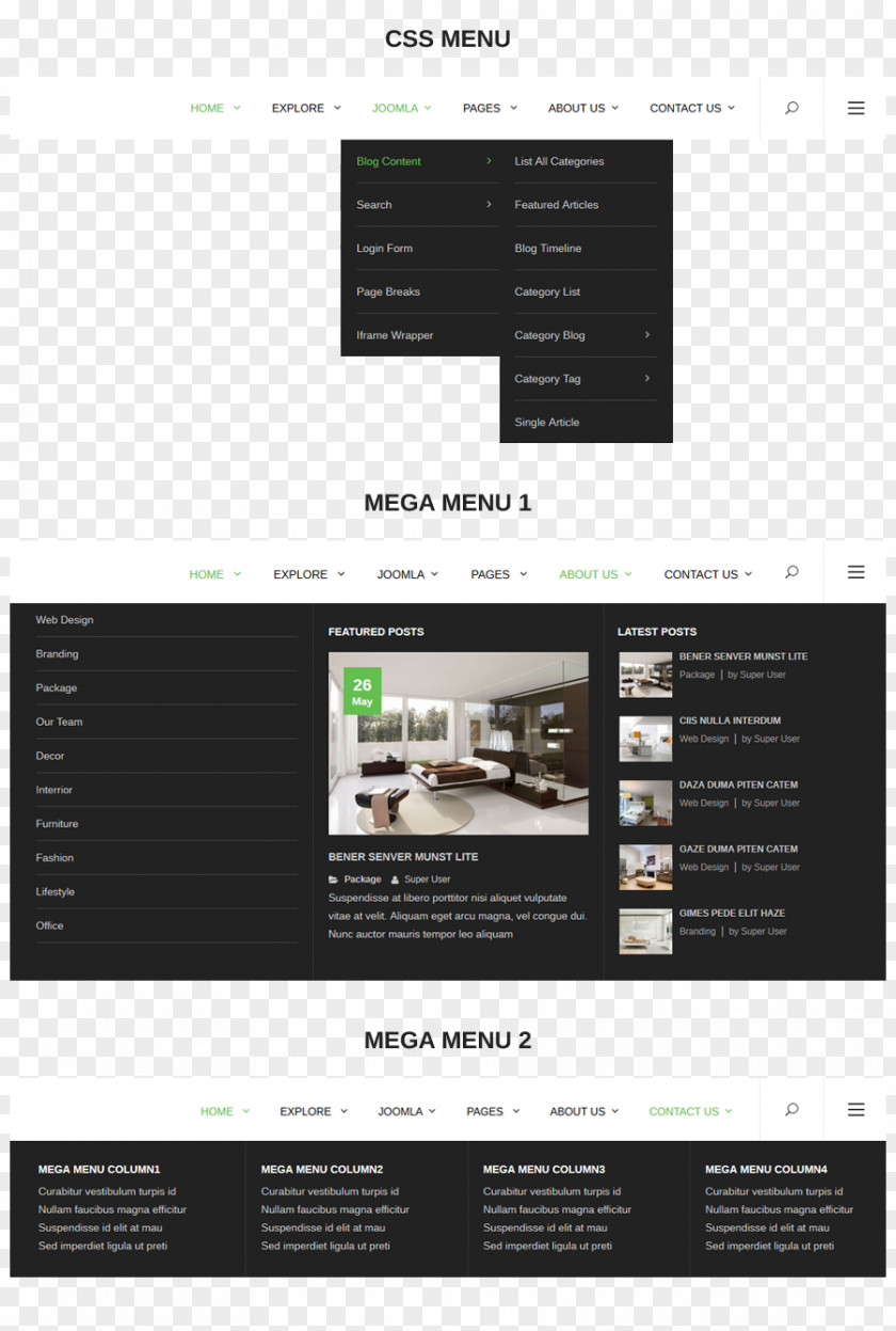 Cold Store Menu Responsive Web Design Template Cascading Style Sheets Joomla PNG