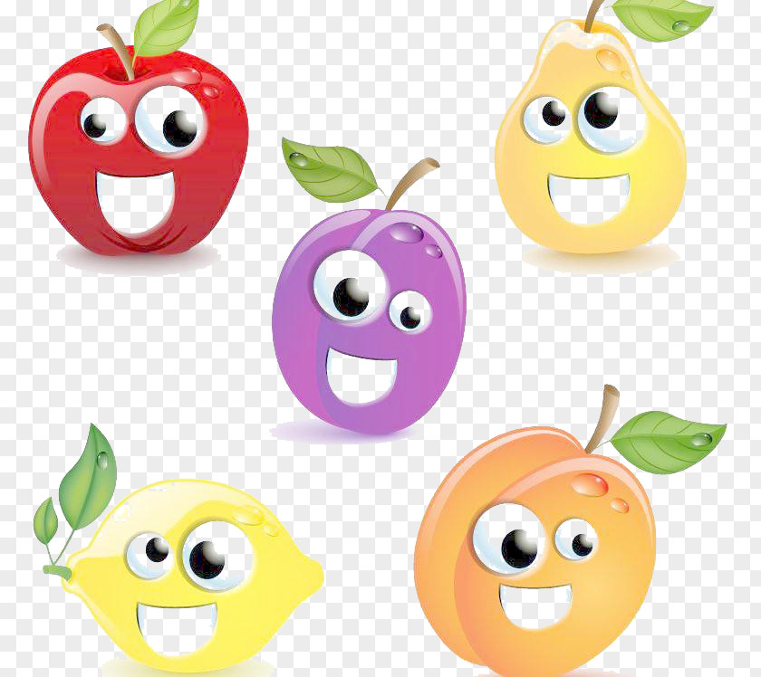 Creative Smiley Fruit Picture Material Auglis Cartoon PNG